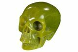 Realistic, Polished Jade (Nephrite) Skull #151123-2